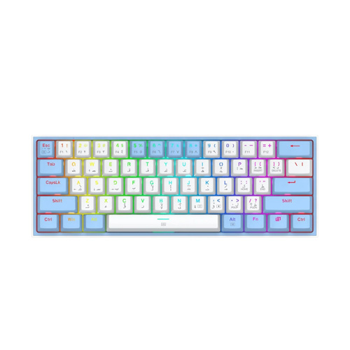 صفحه کلید باسیم ردراگون مدل FIZZ K617WB-RGB • سوئیچ قرمز با حروف حک شده فارسی
