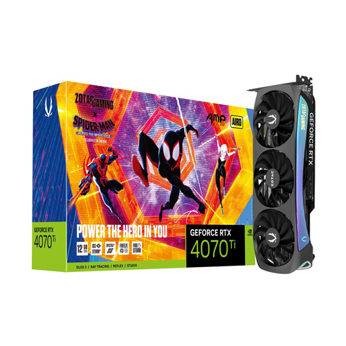 کارت گرافیک زوتک مدل GeForce RTX 4070 Ti AMP AIRO SpiderMan Edition 12GB